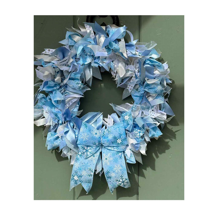 Ice and snow themed ribbon wreath kit