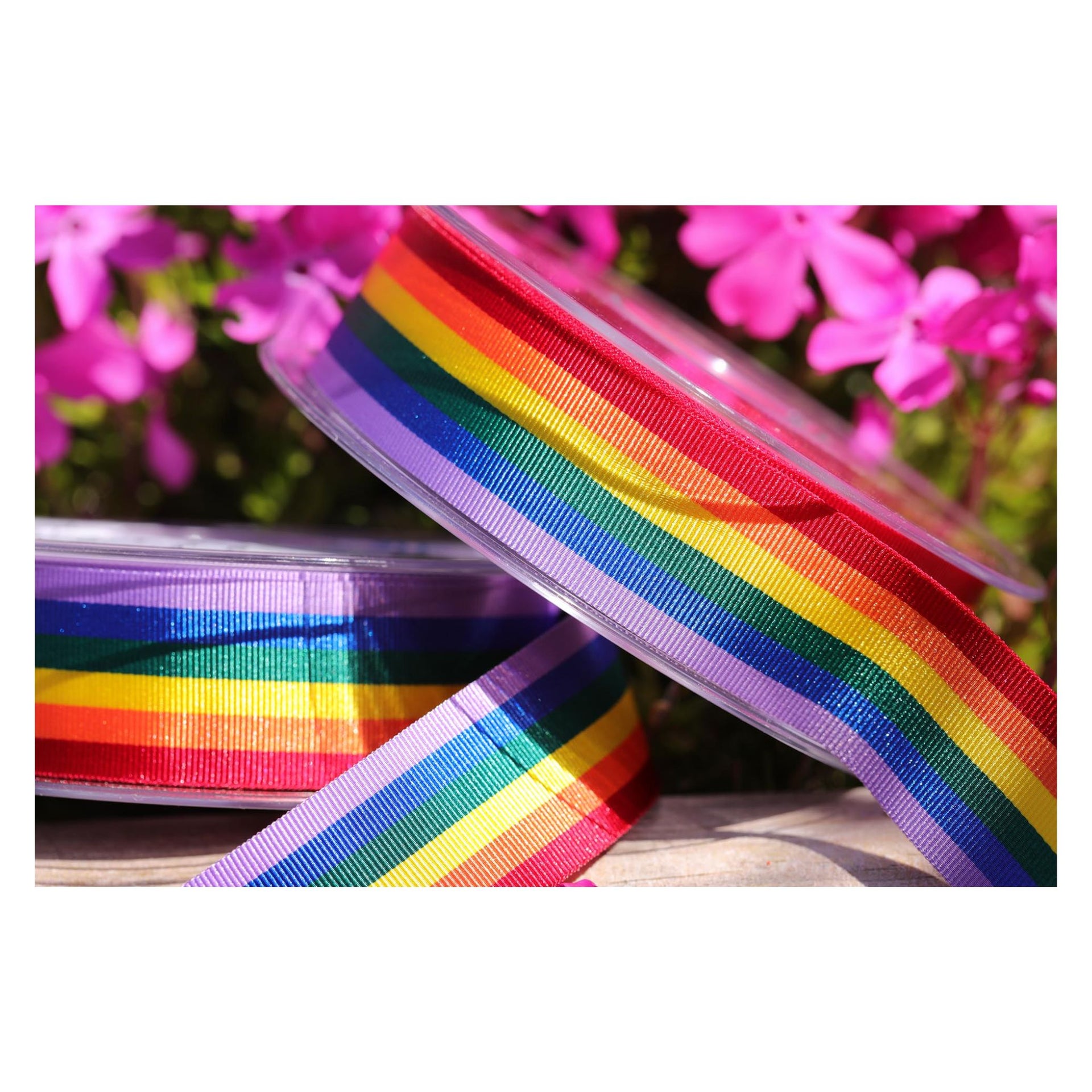 Rainbow grosgrain ribbon By Berisfords Various Widths